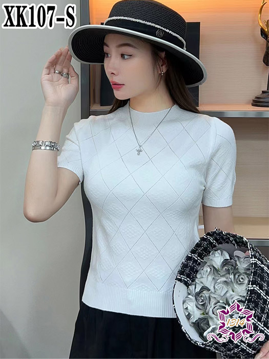 格子针织衫XK107...